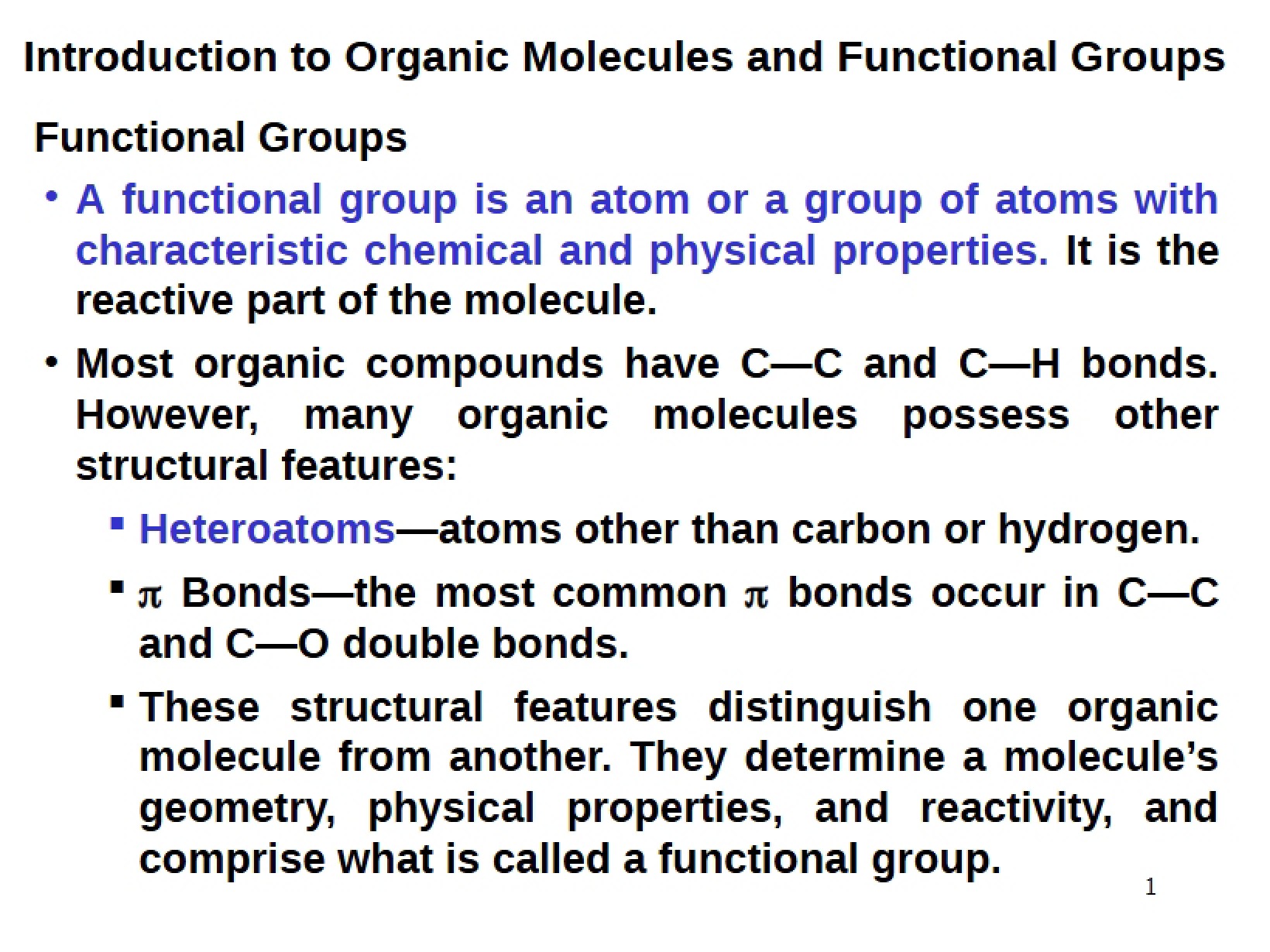 Functional Groups and Organic Molecules Intro