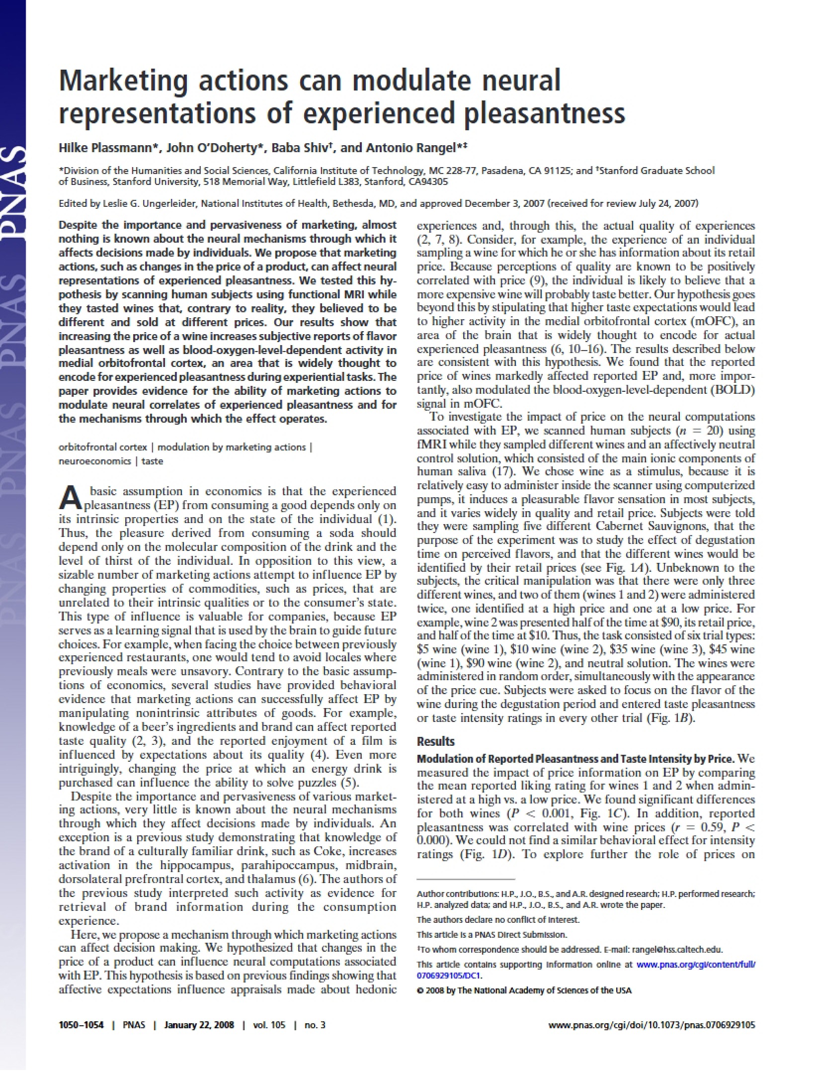 Neural Modulation via Marketing Actions