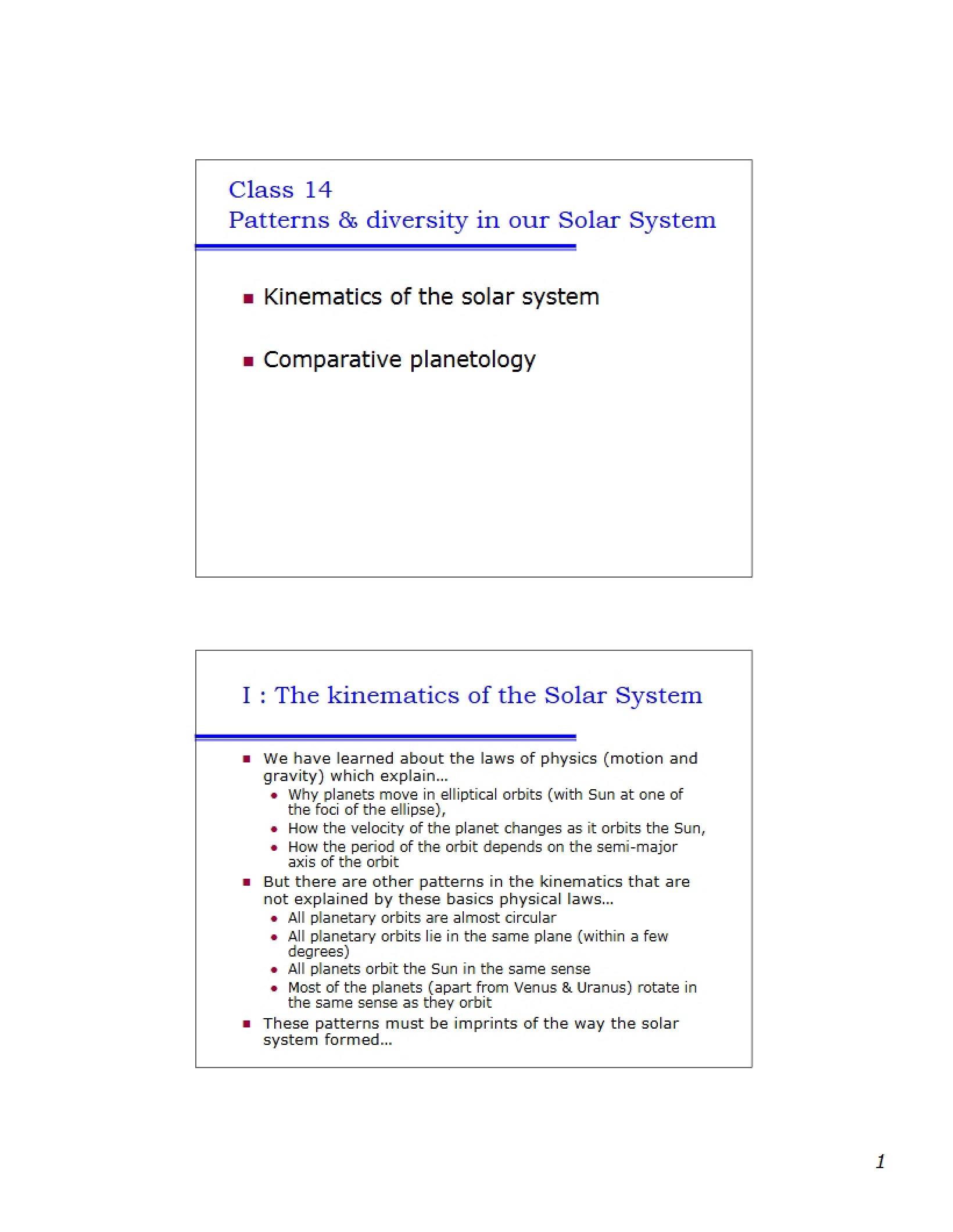 Solar System Diversity and Patterns