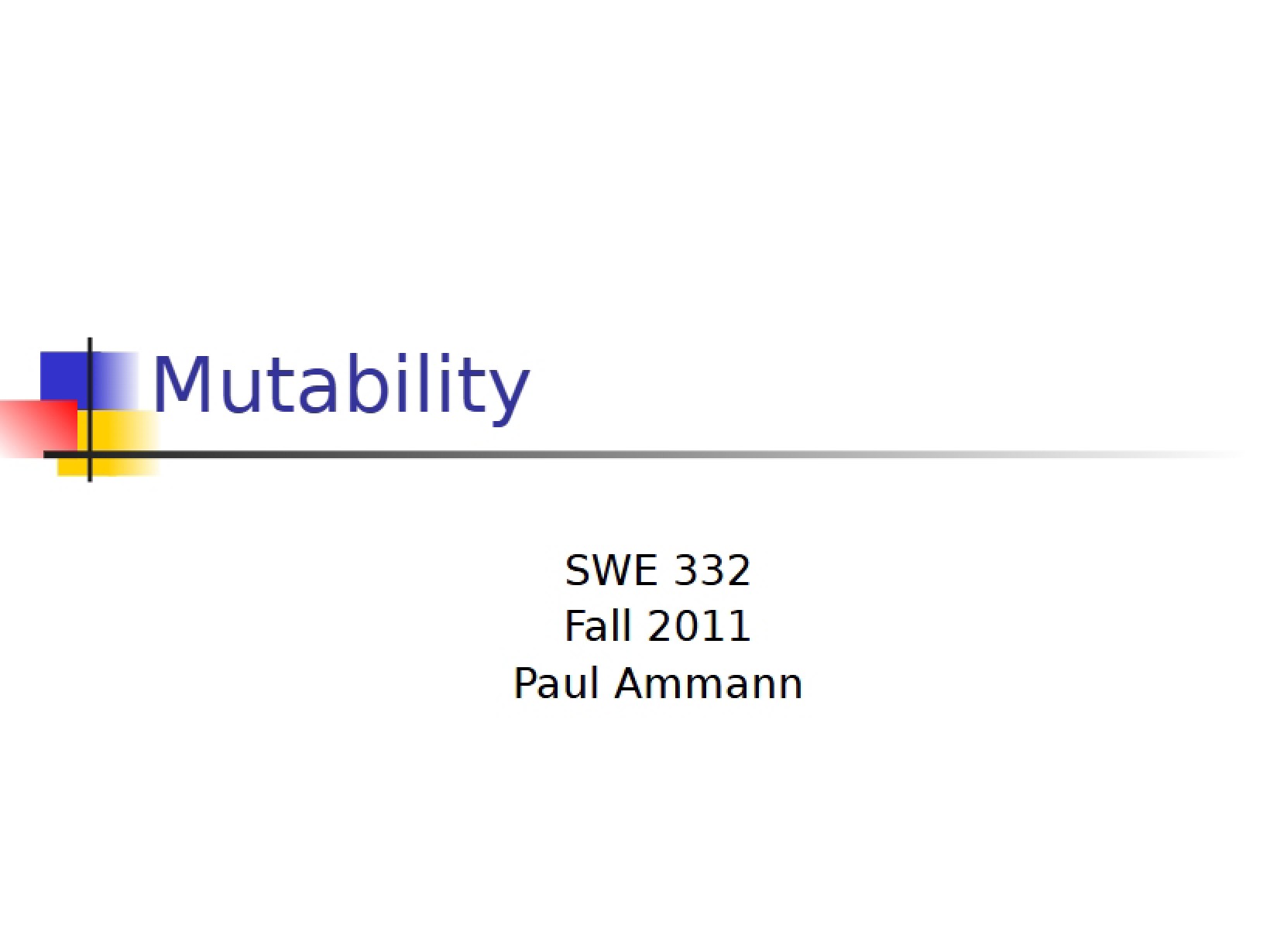 Concept of Mutability