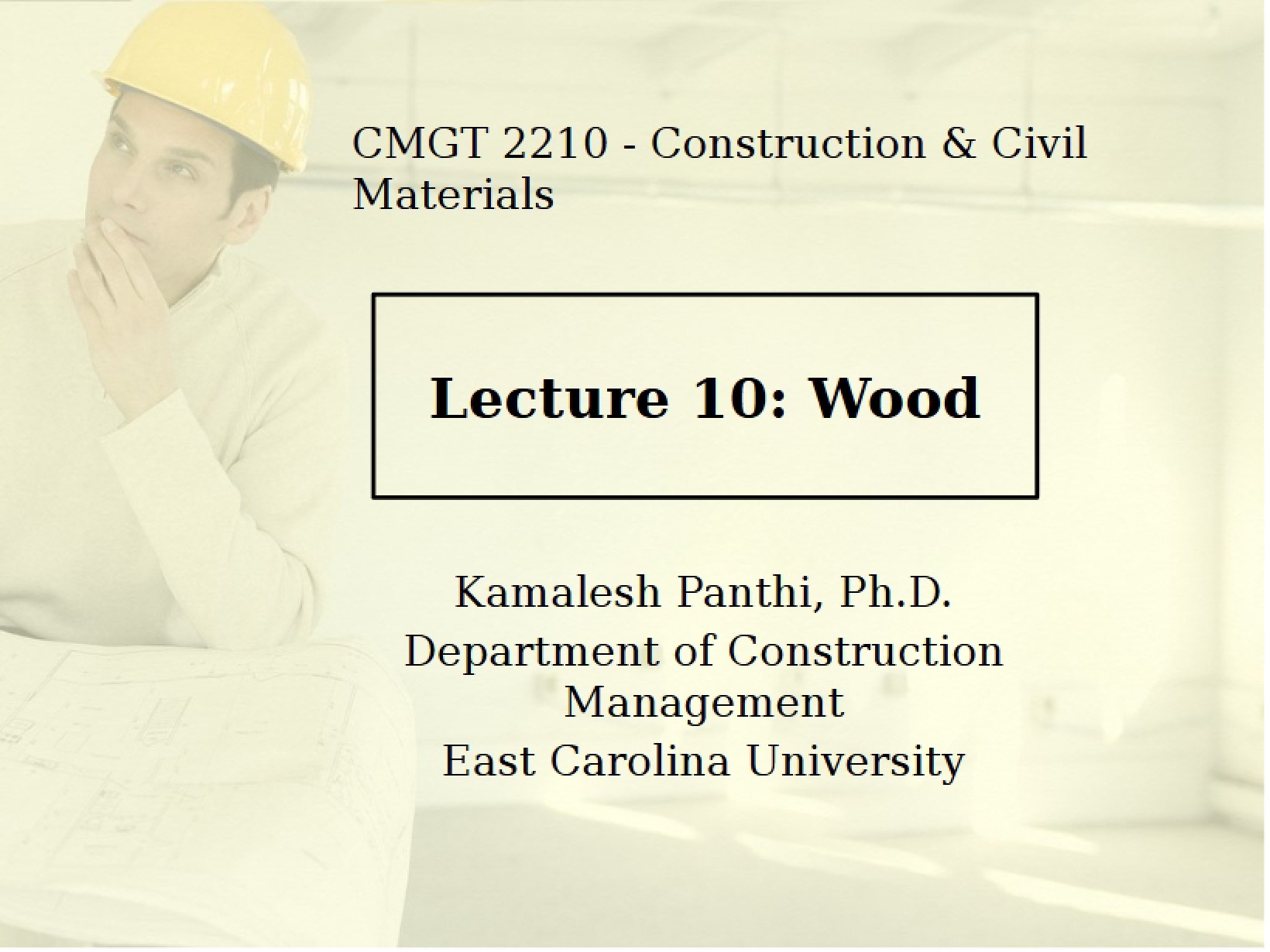 Wood Materials (Lecture 10)
