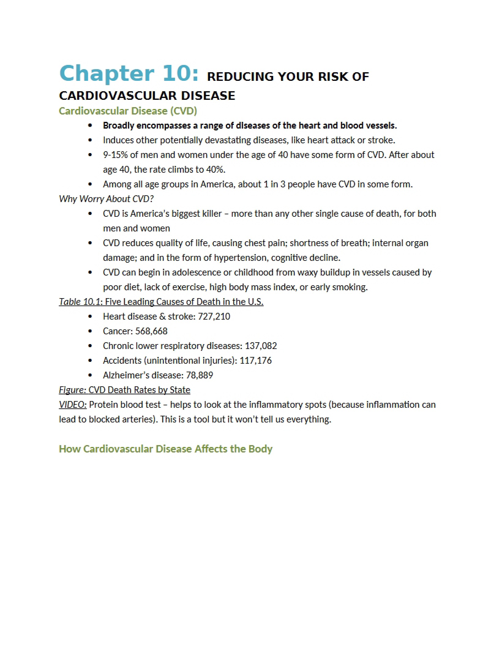 Cardiovascular Disease Risk Reduction