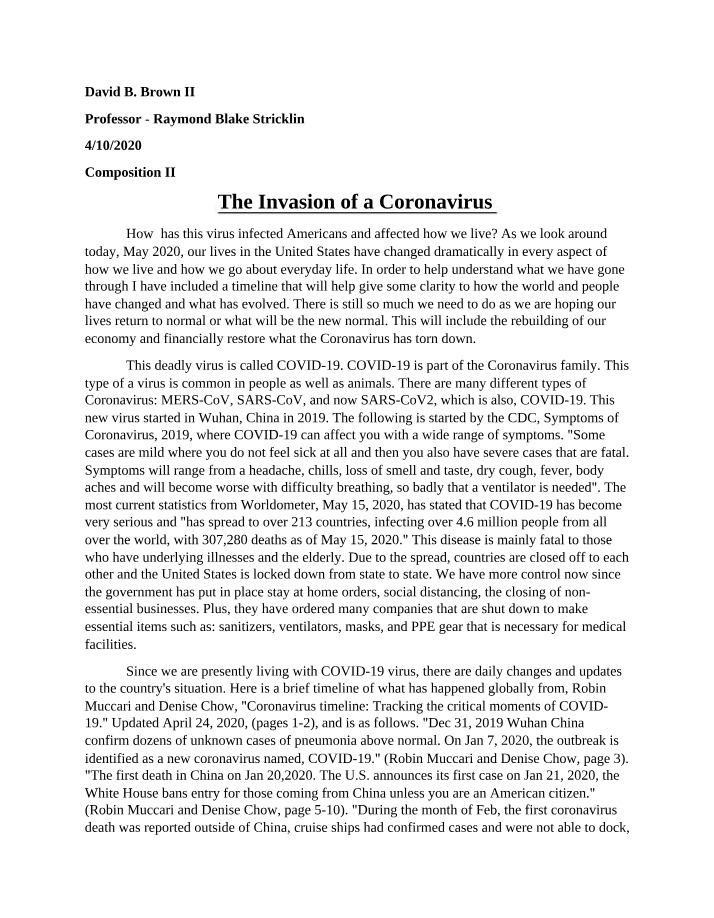 How the Coronavirus Invasion Affected Americans