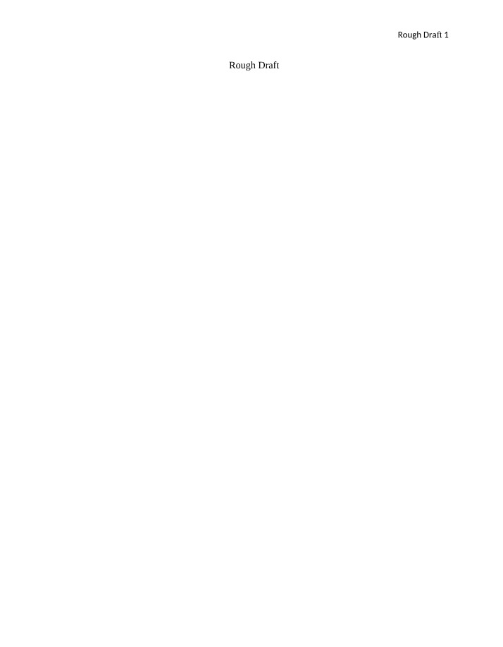 Rough Draft for Research Paper