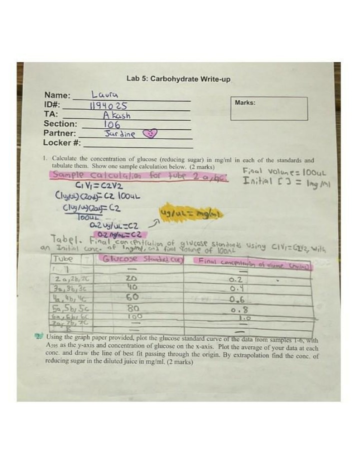 Carbohydrate Write-up for Lab 5