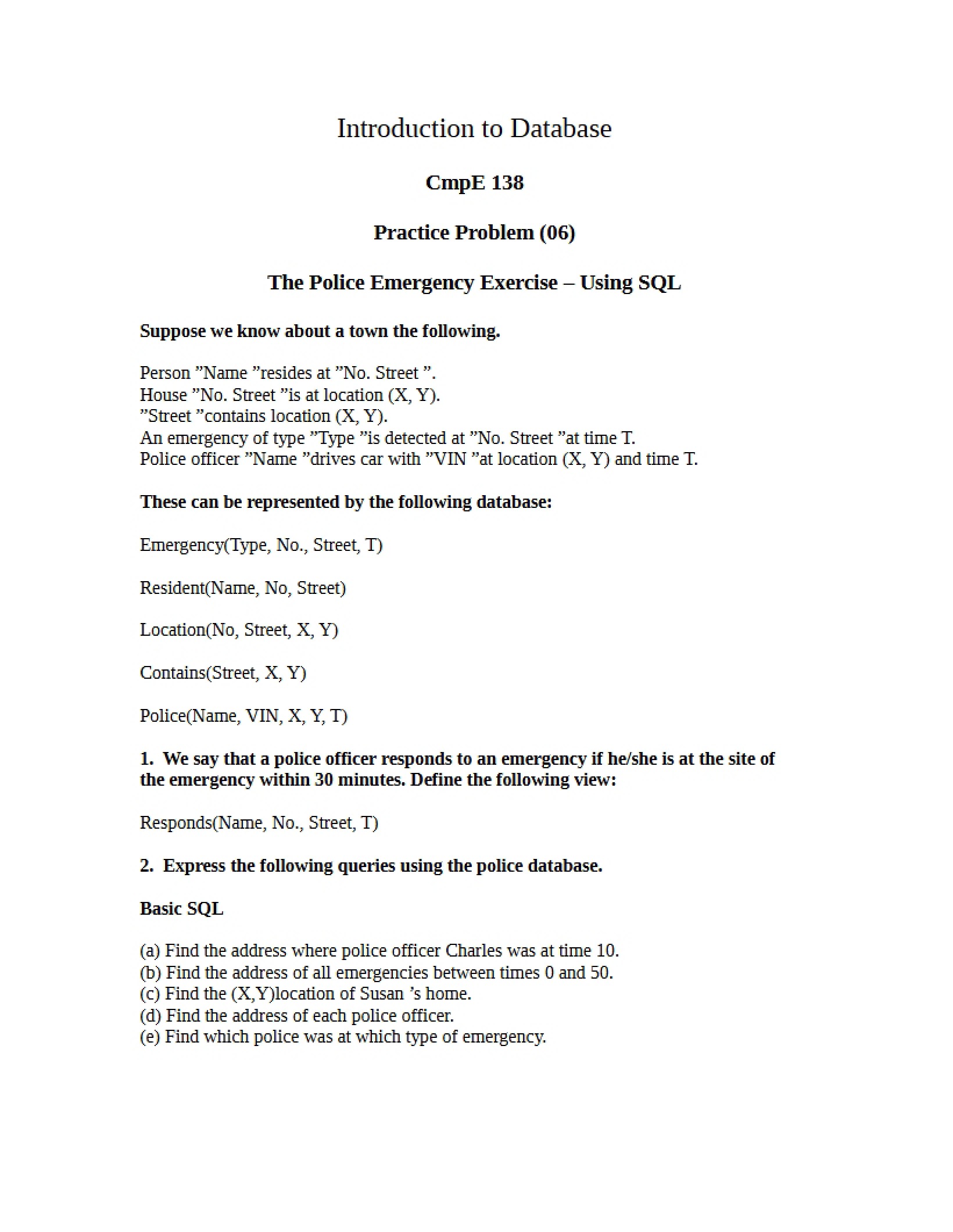 Sixth Practice Problem