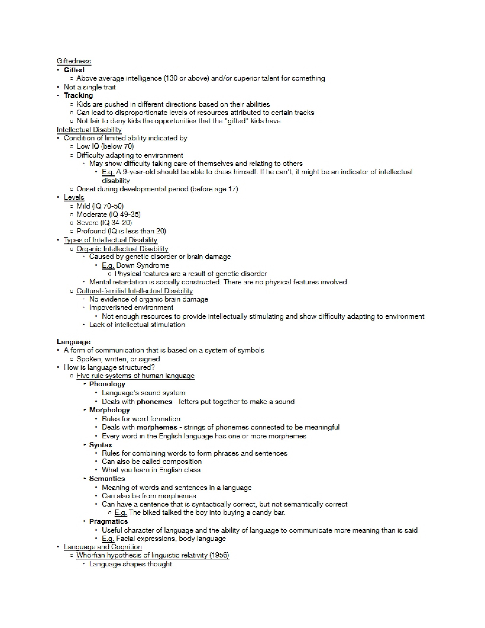 Class Lecture Notes