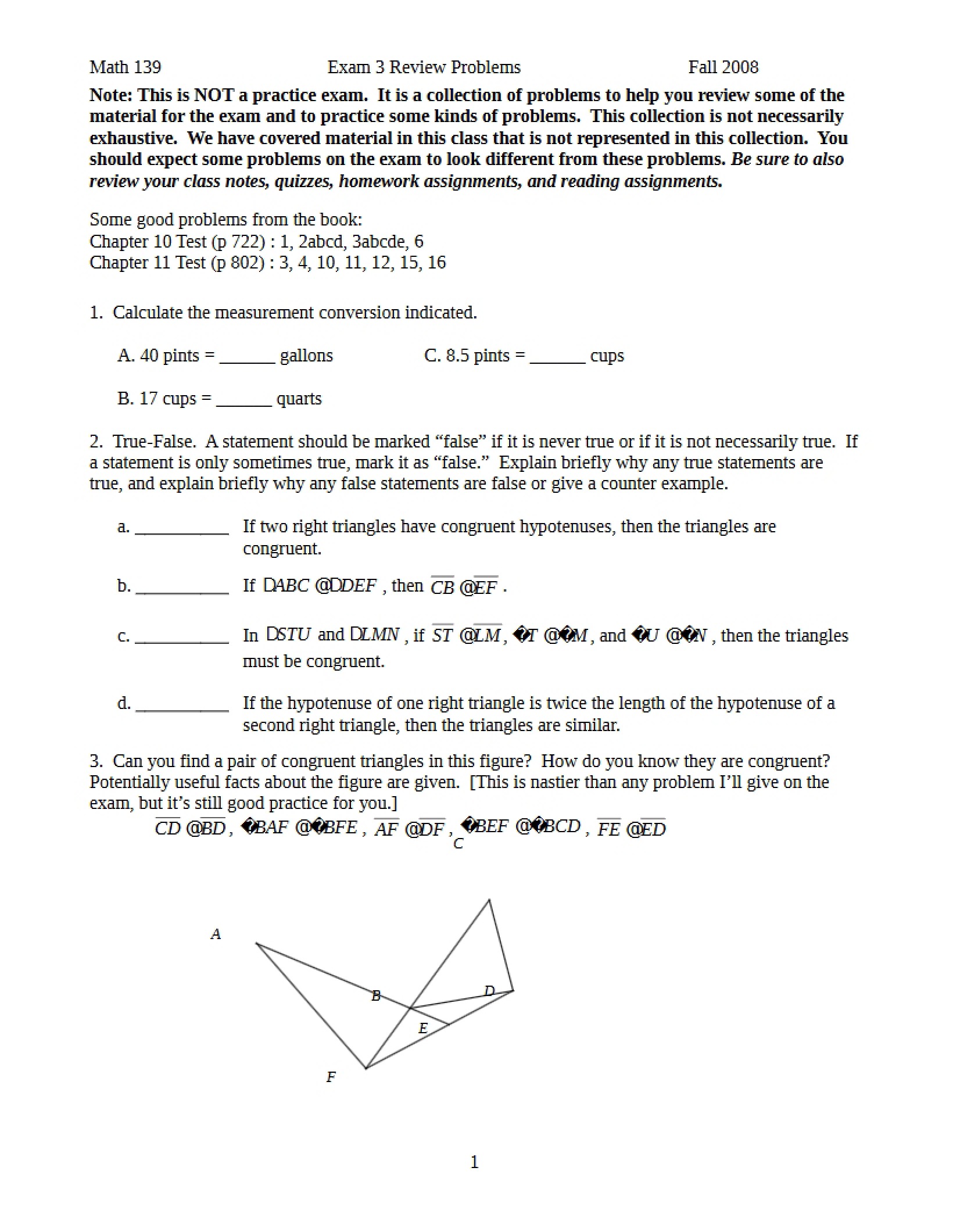 Exam Number Three