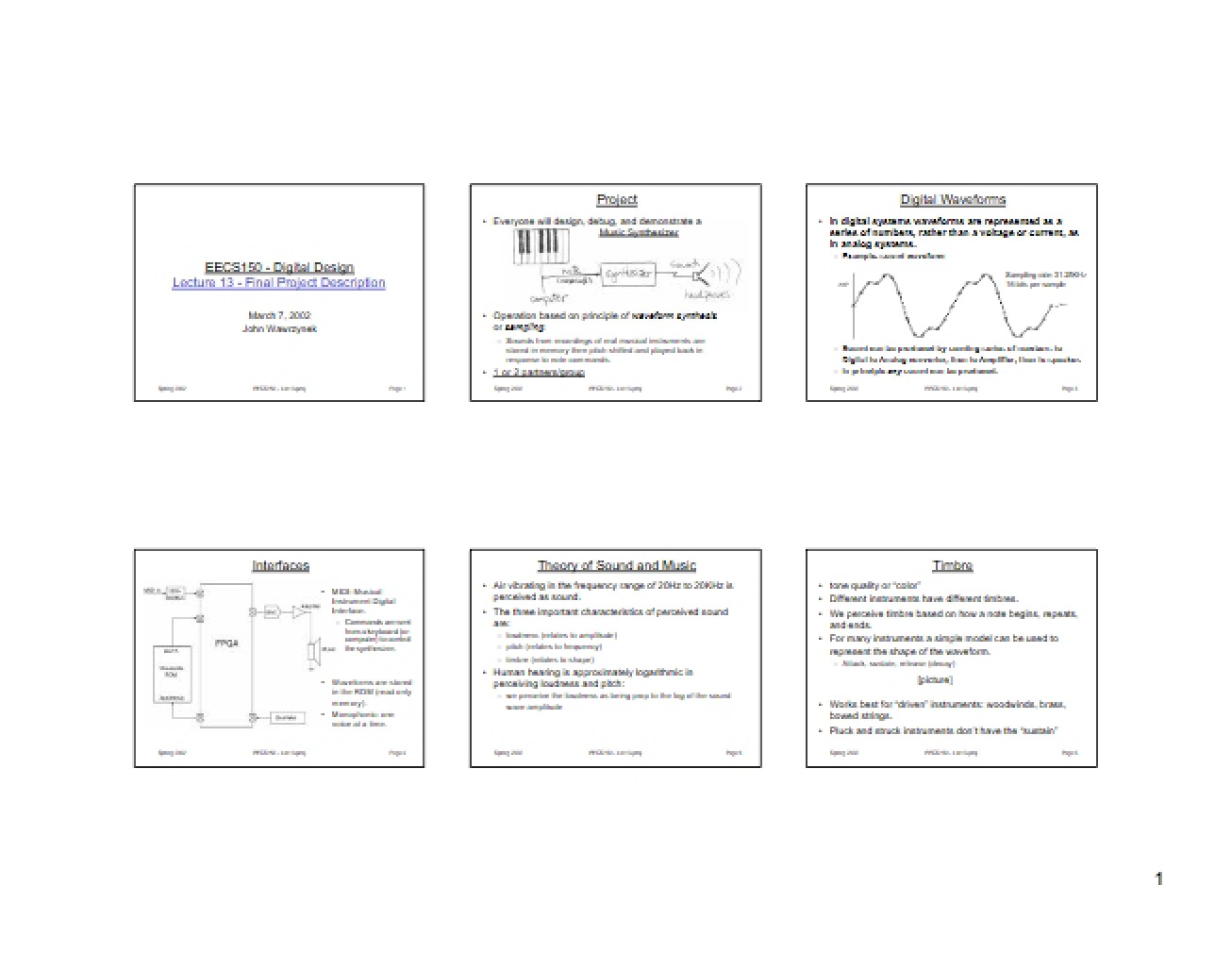 Final Project Overview (Lecture 13)