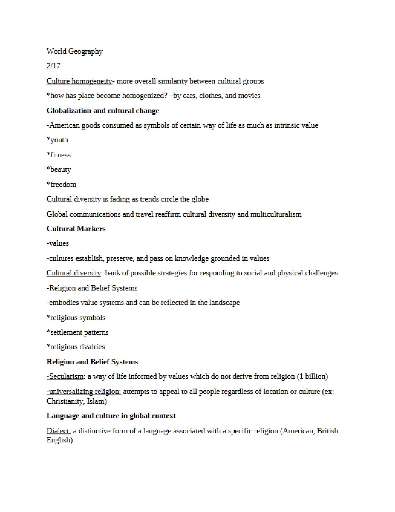 Global Geography