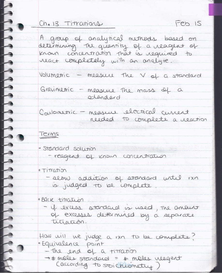CHM2354 Notes - Spring 2015