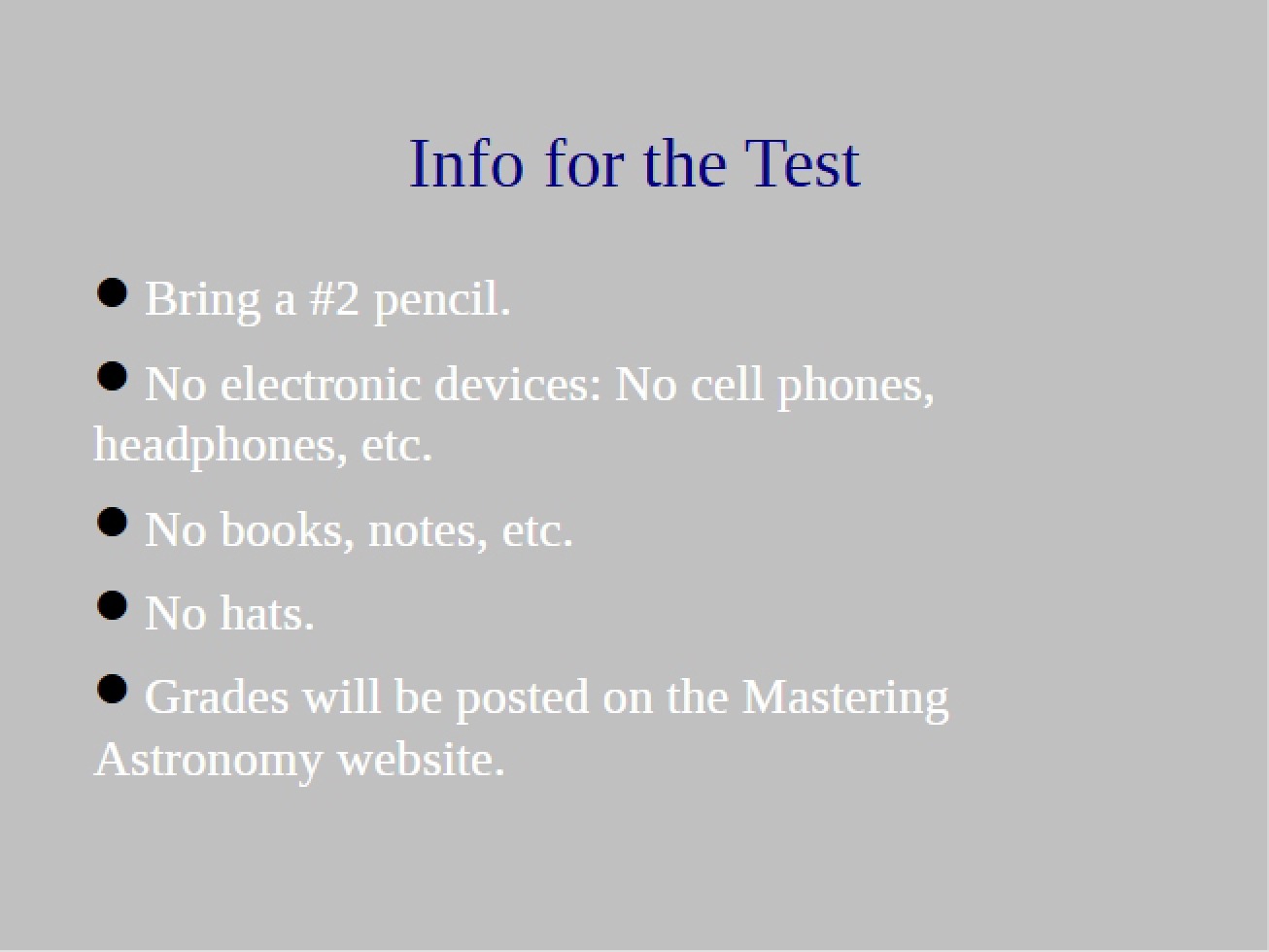 Astronomy Test Review