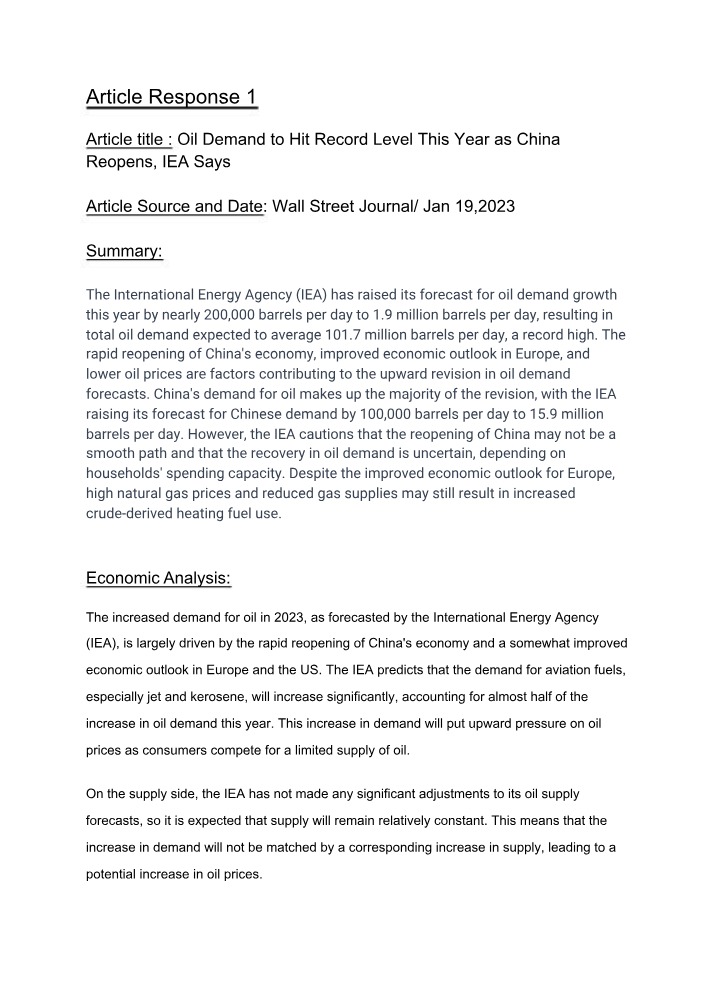 ECON201 Article Response 1
