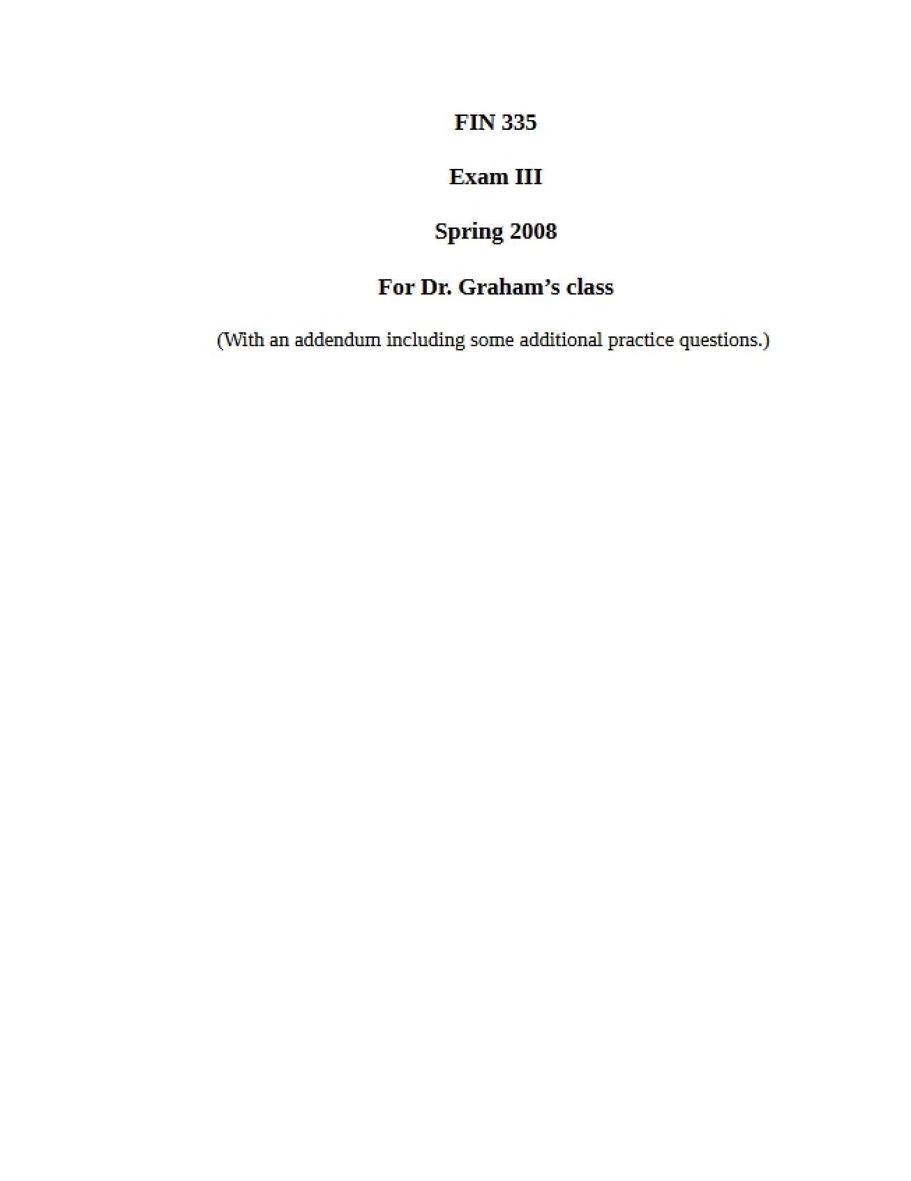 Third Exam