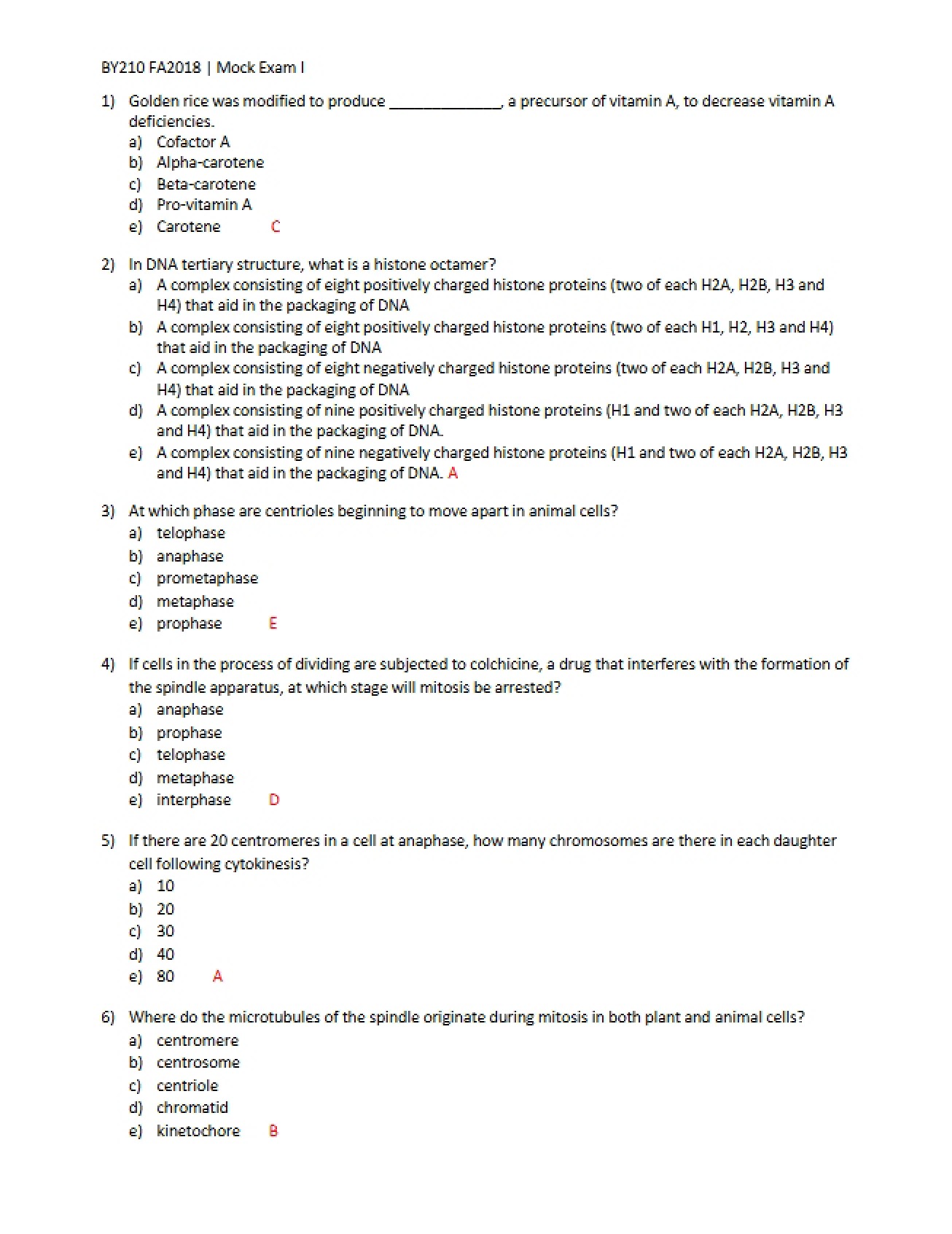 Answers to First Mock Exam