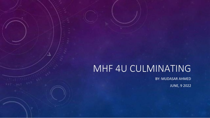 MHF 4U Culminating Assignment