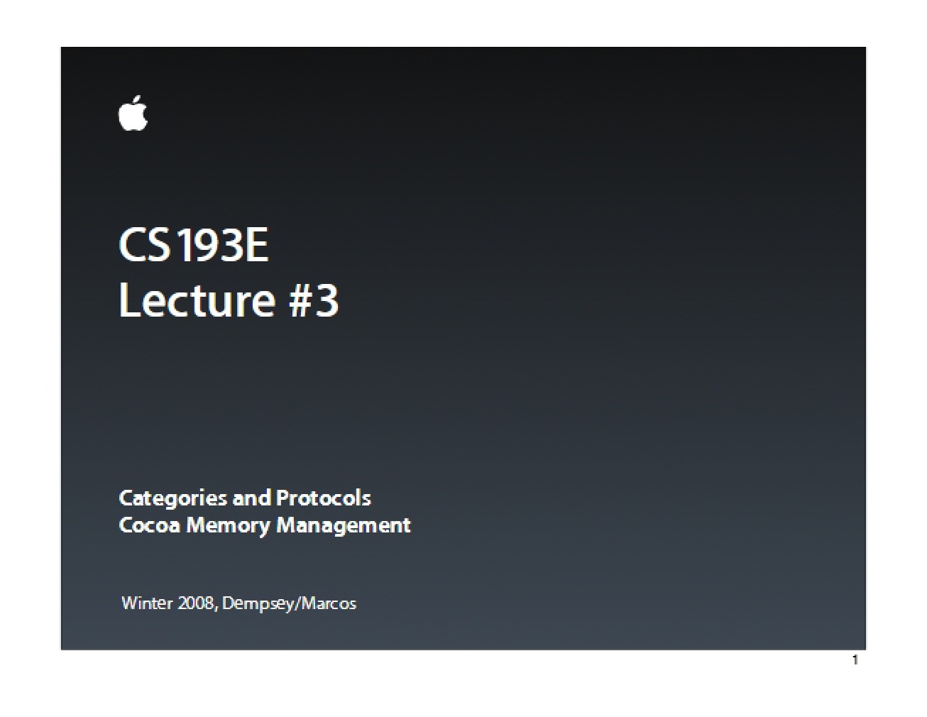 Mac OS X Cocoa Programming Lecture Notes (Set 3)