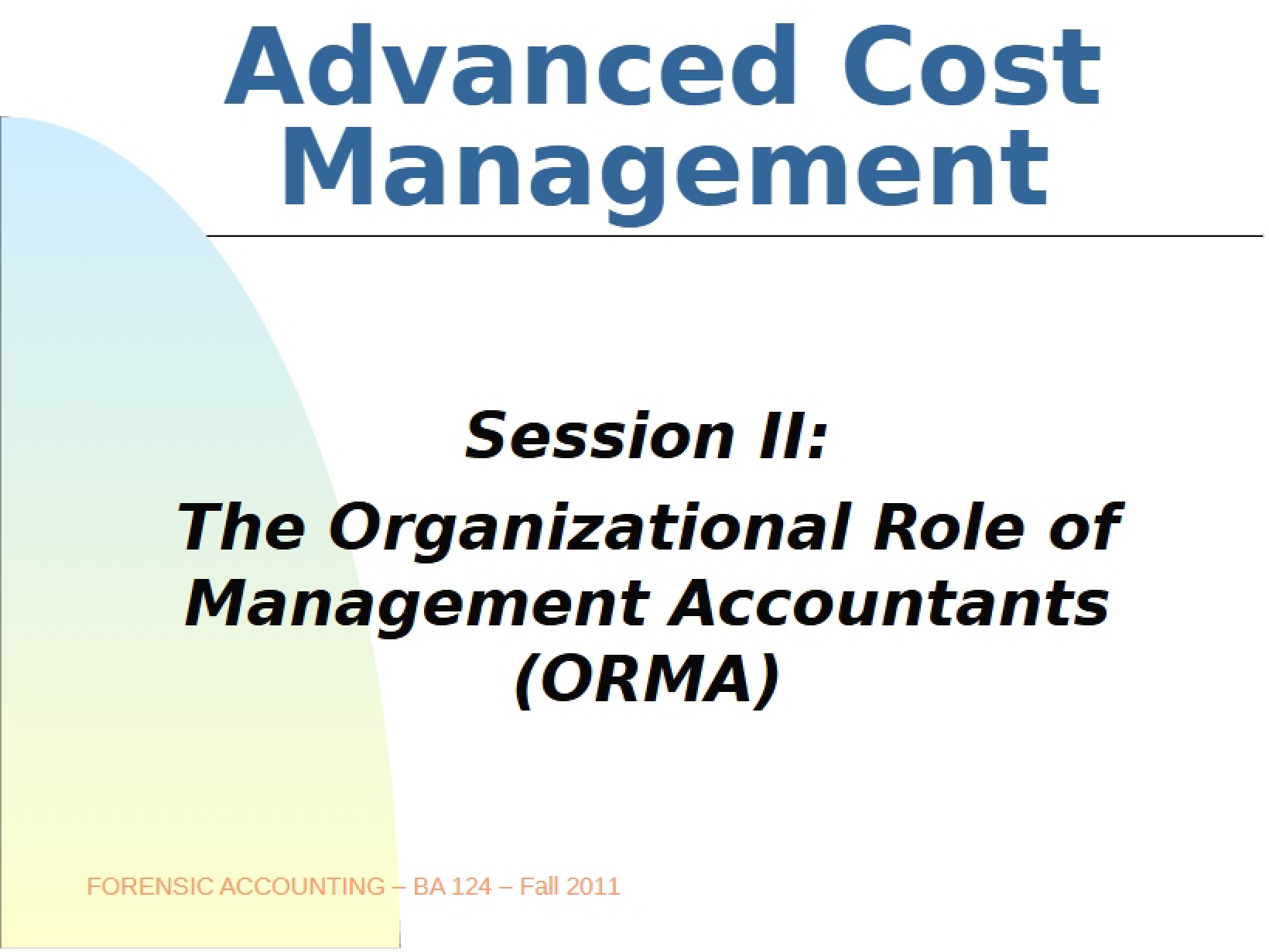 Management Accountants Role in Organizations