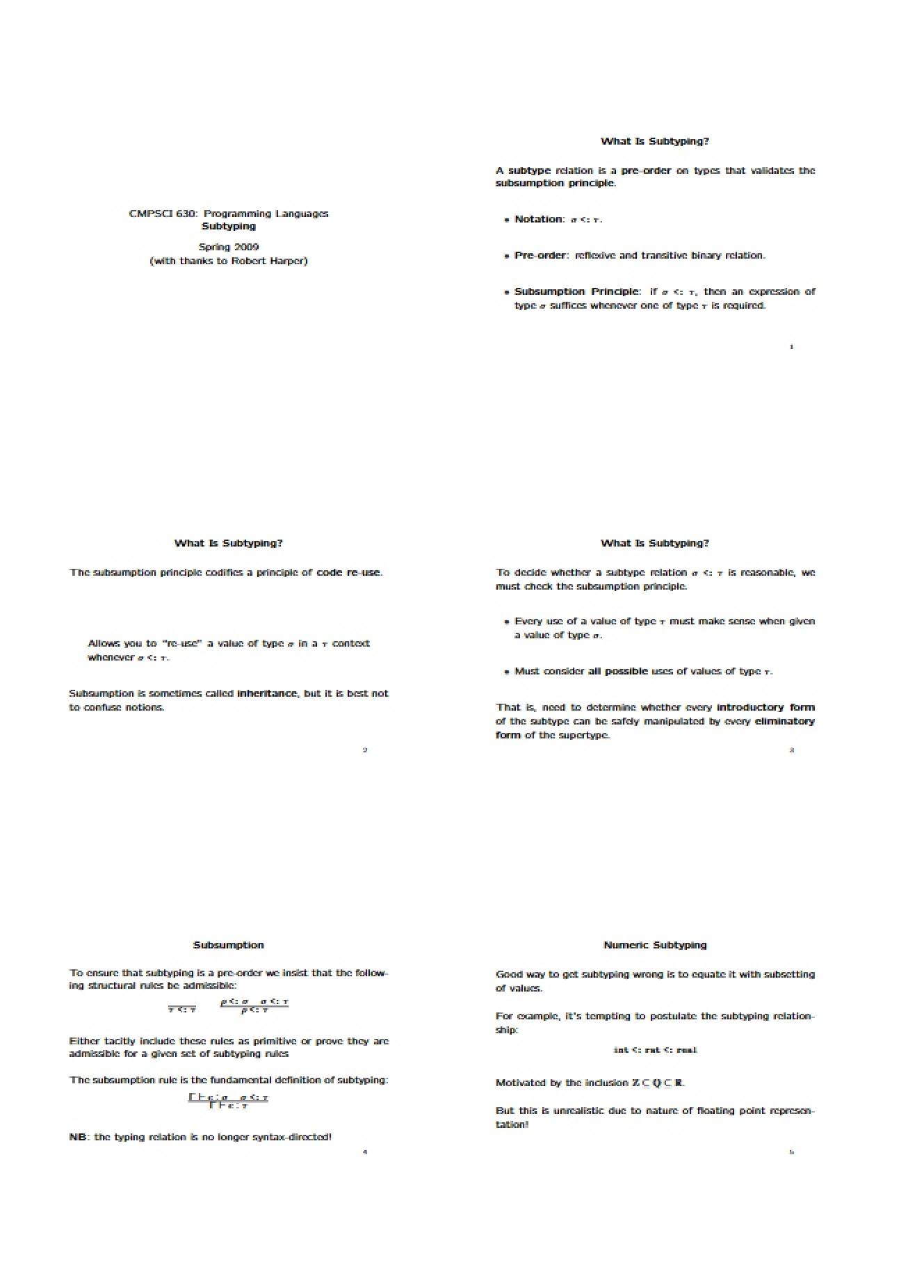 Concept of Subtyping