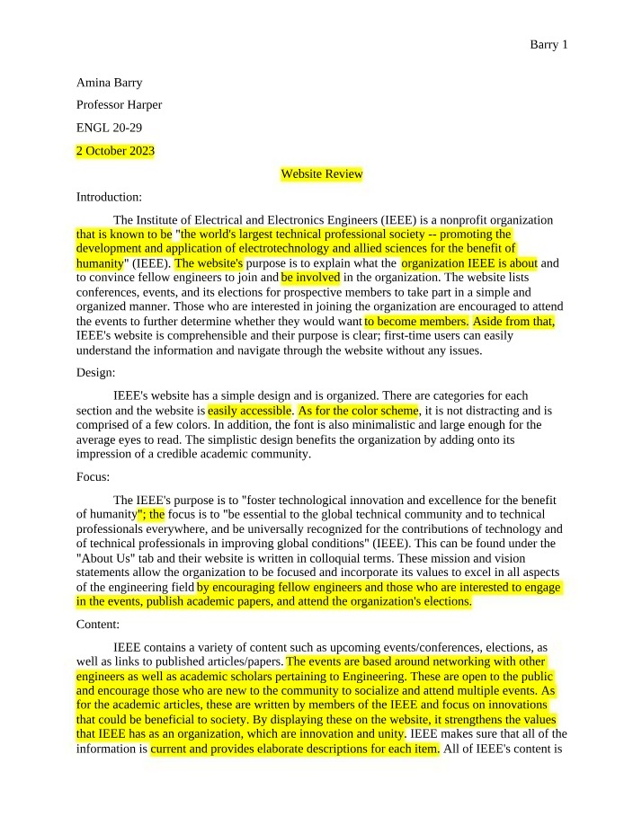 Review of the IEEE Website