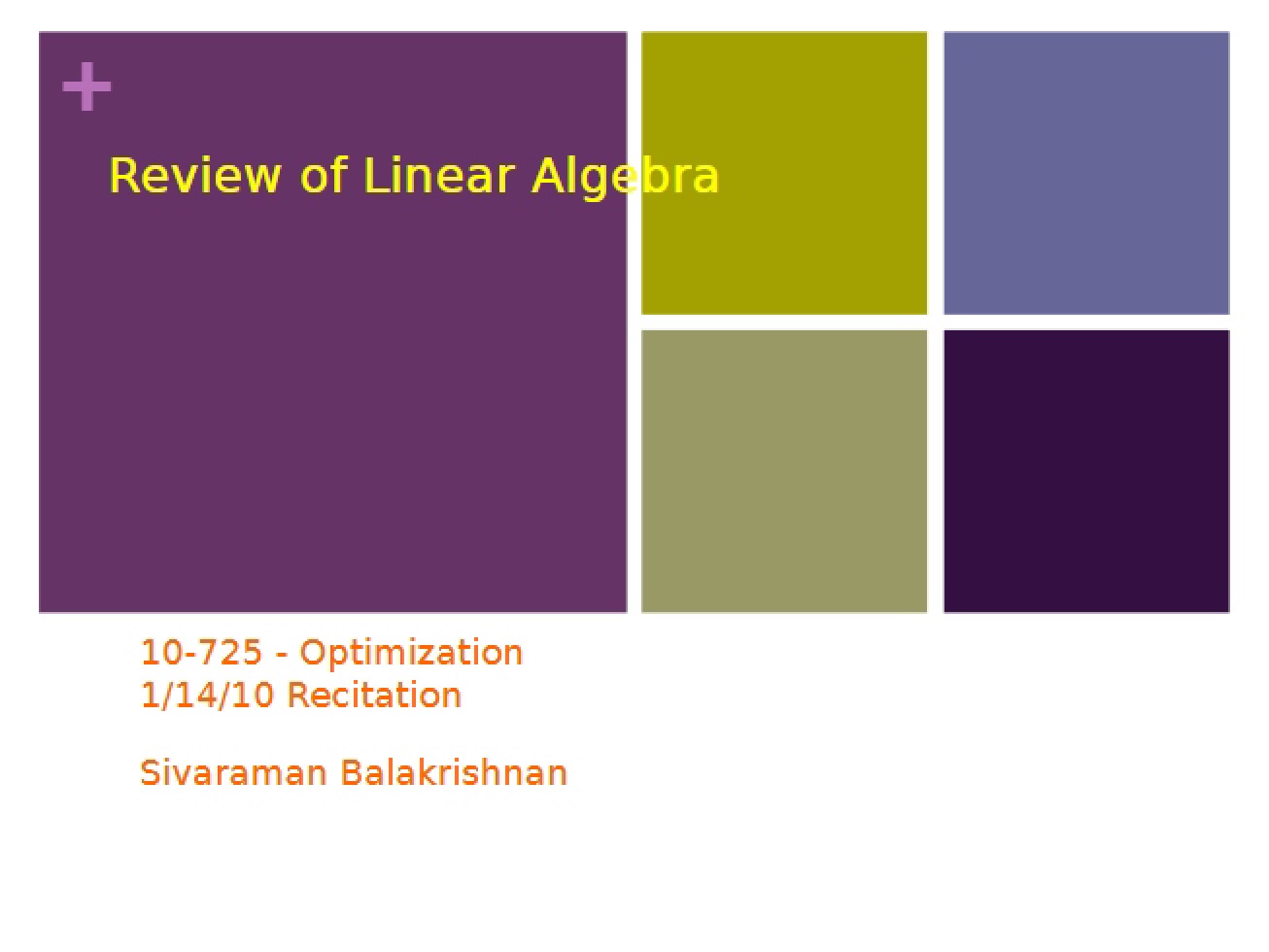 Linear Algebra Review