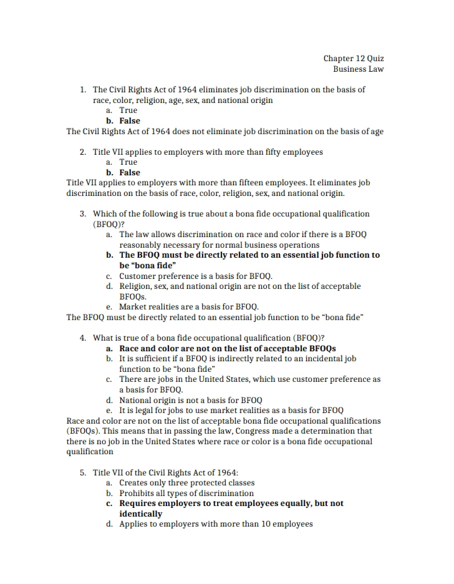 Quiz Chapter 12