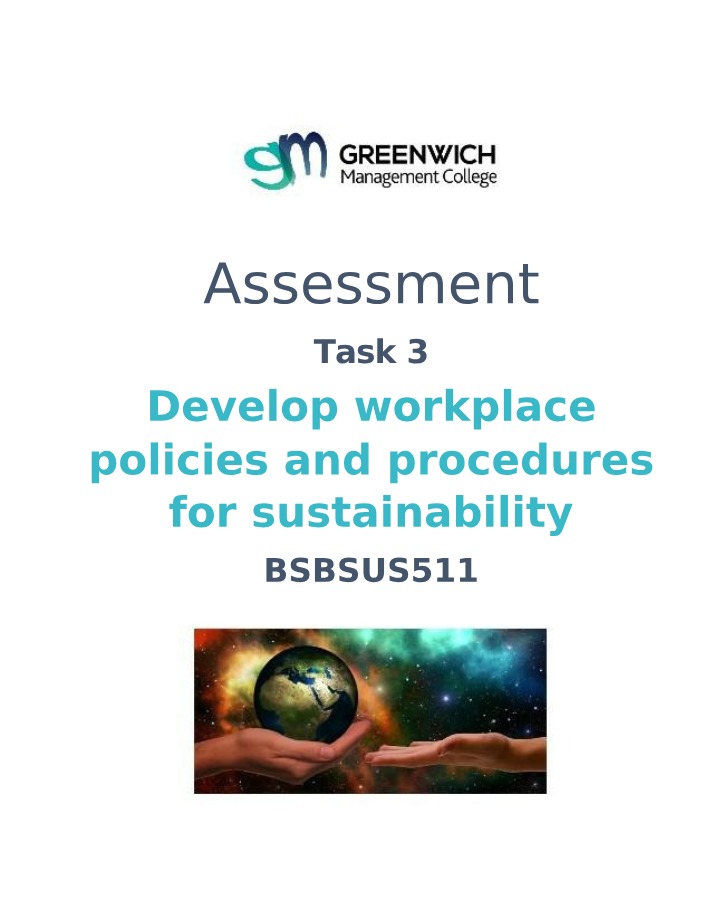 BSBSUS511 Assessment Task 3 (V1)