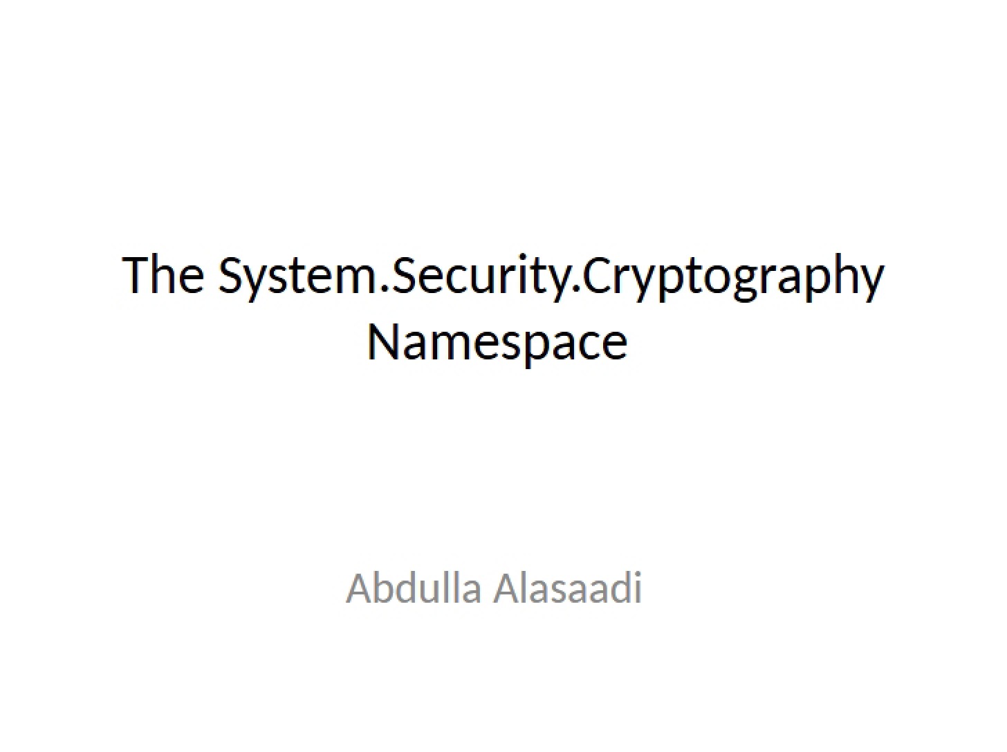 Namespace for System.Security.Cryptography