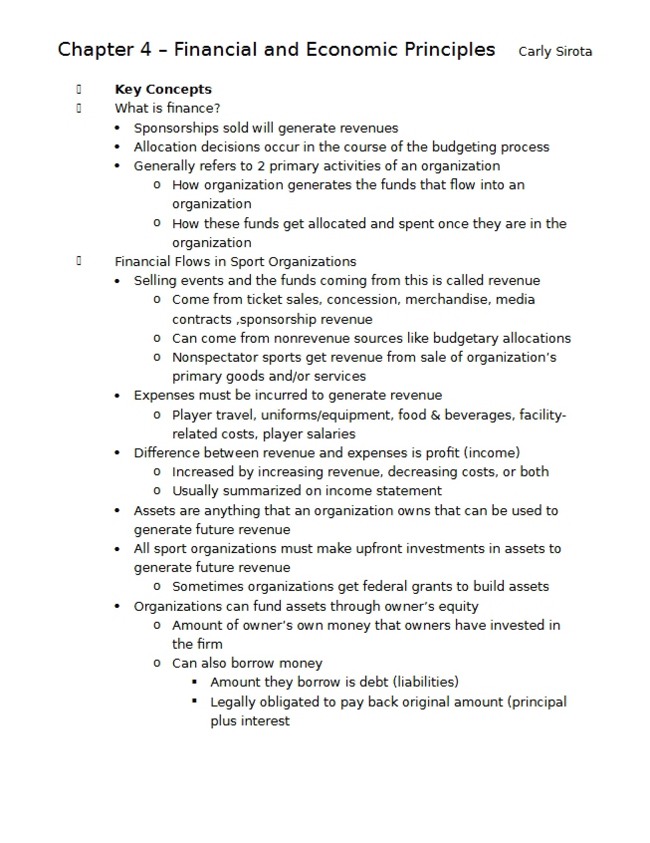 Notes on Chapter 4