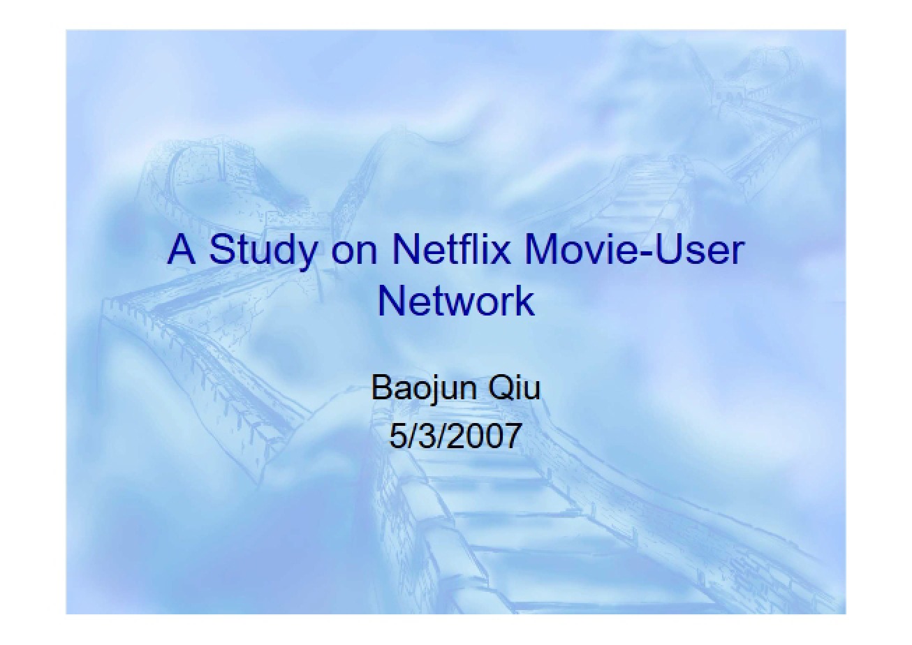 Netflix Movie User Network Study