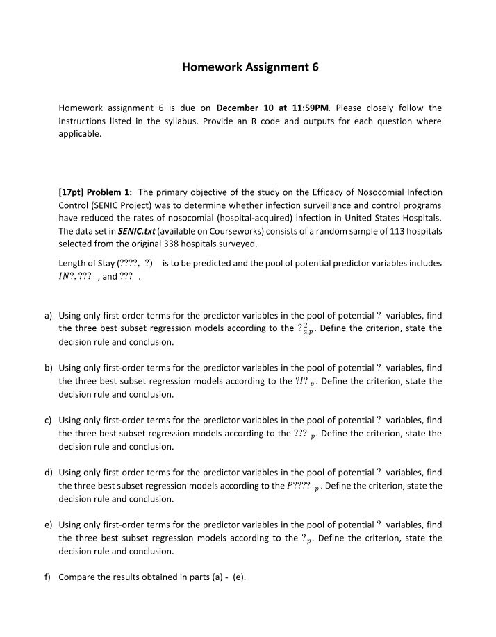 STATISTICS GR5203 Homework Assignment 6 Final
