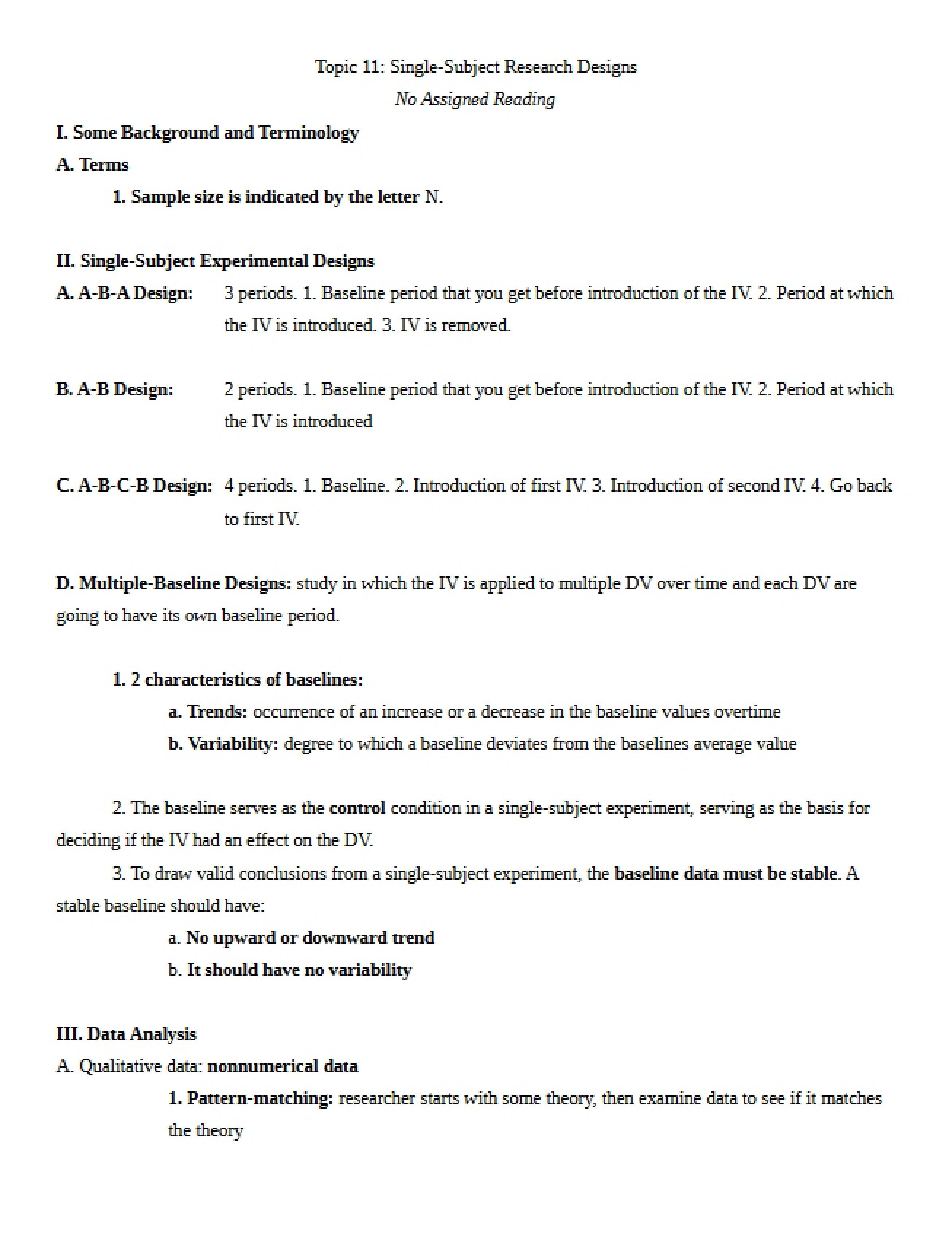 Lecture on Single-Subject Designs in Research