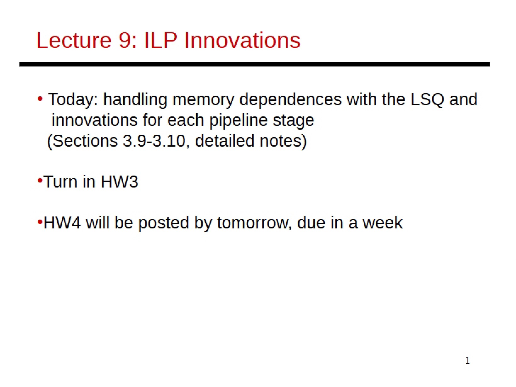 Innovations in Instruction Level Parallelism