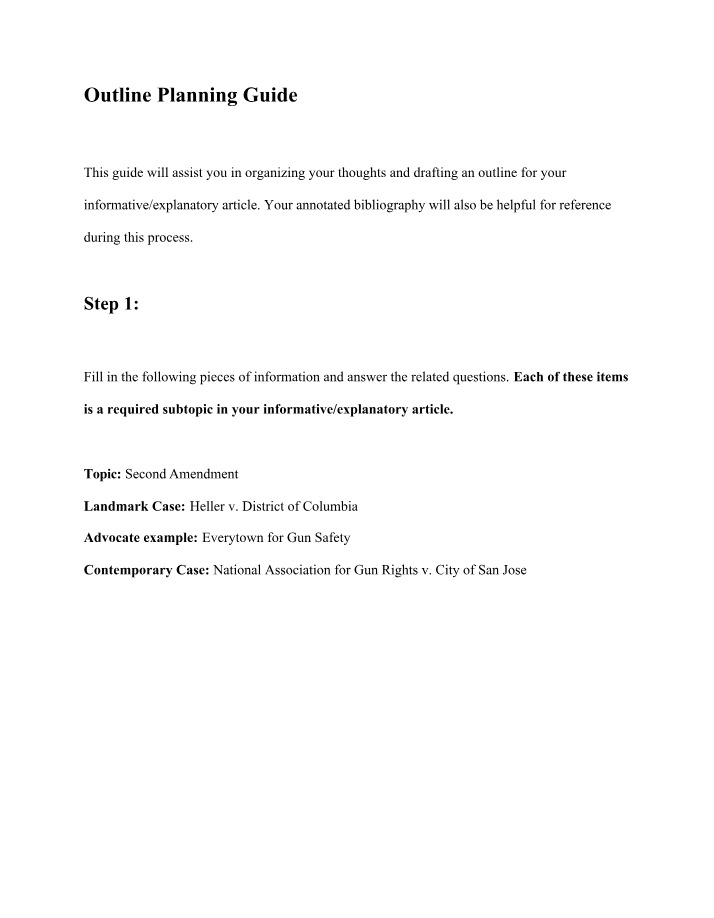Informative Writing - A Guide to Organizing Thoughts
