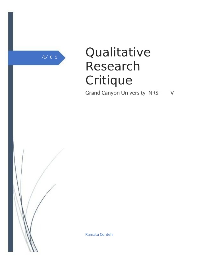 Qualitative Research Critique Review