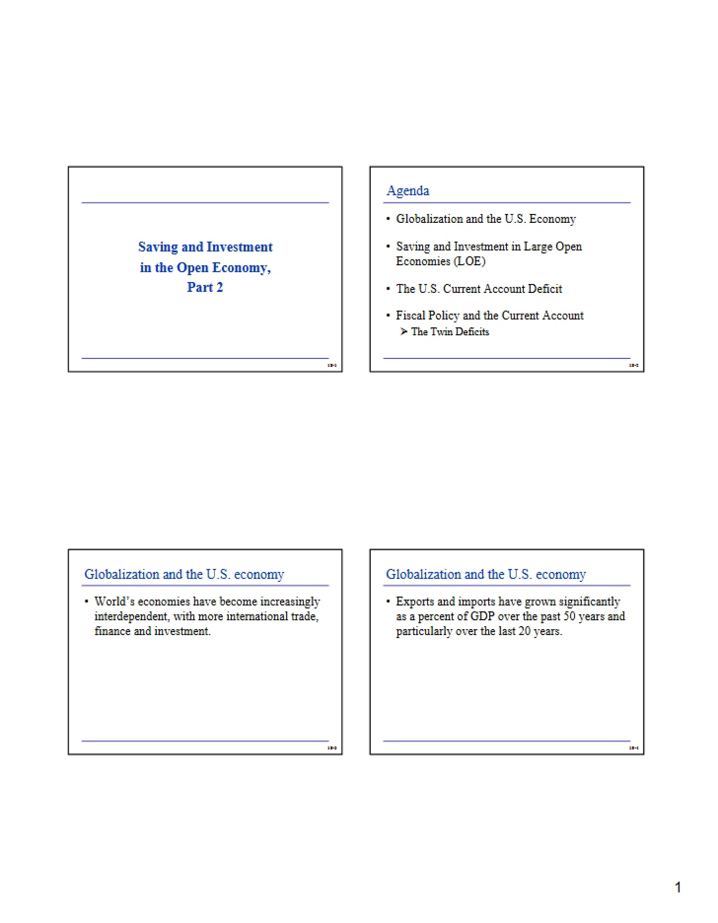 Part Two Open Economy Saving and Investment
