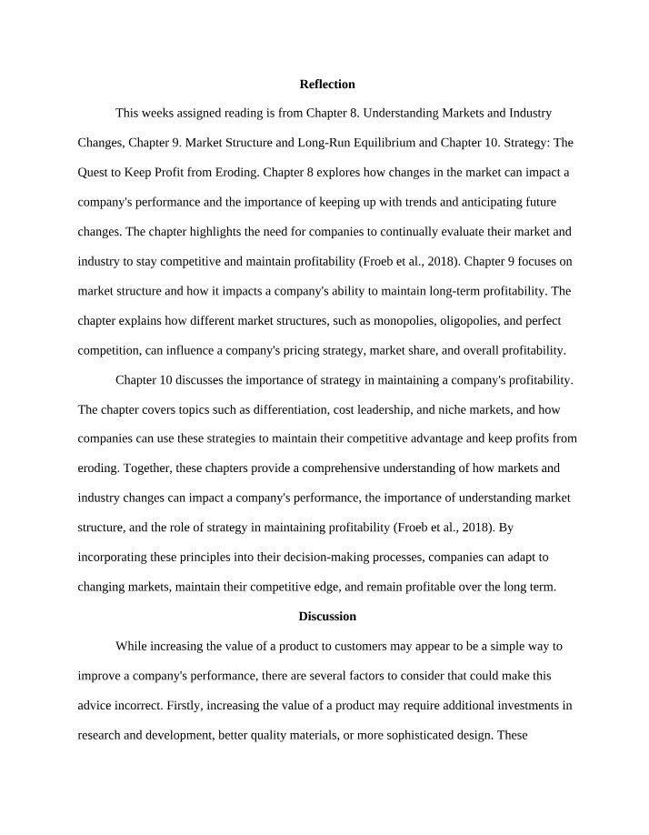 Strategies for Markets and Industry Changes