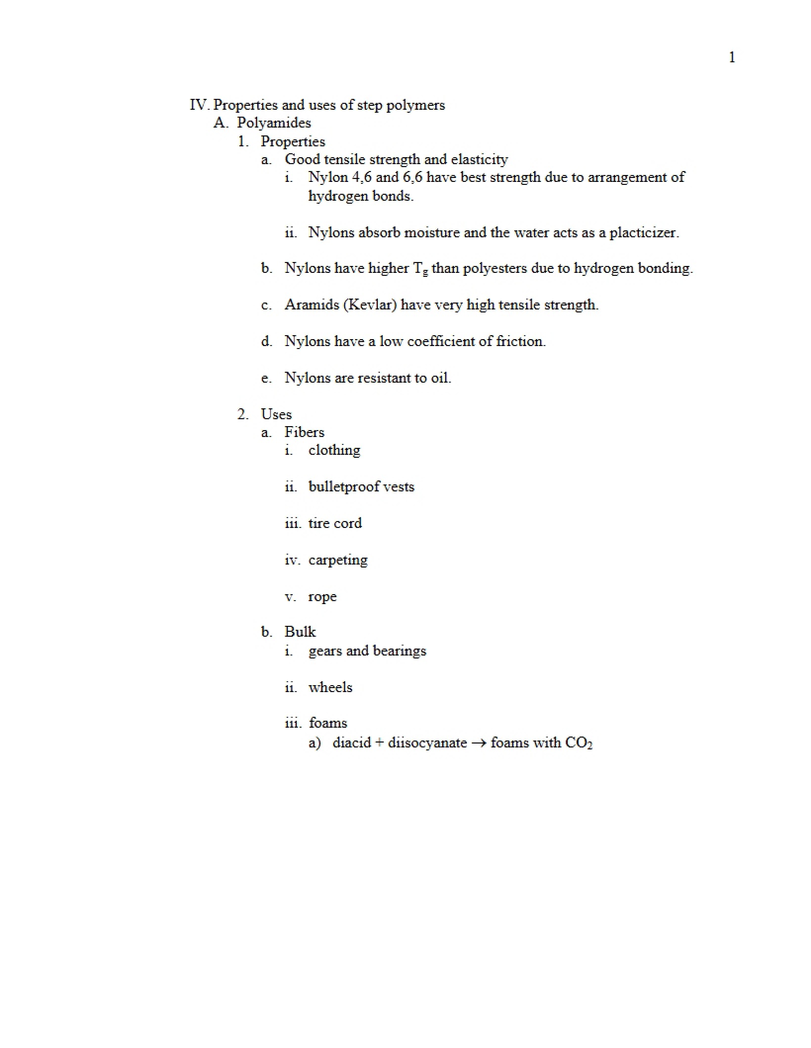 Step Polymer Uses and Properties