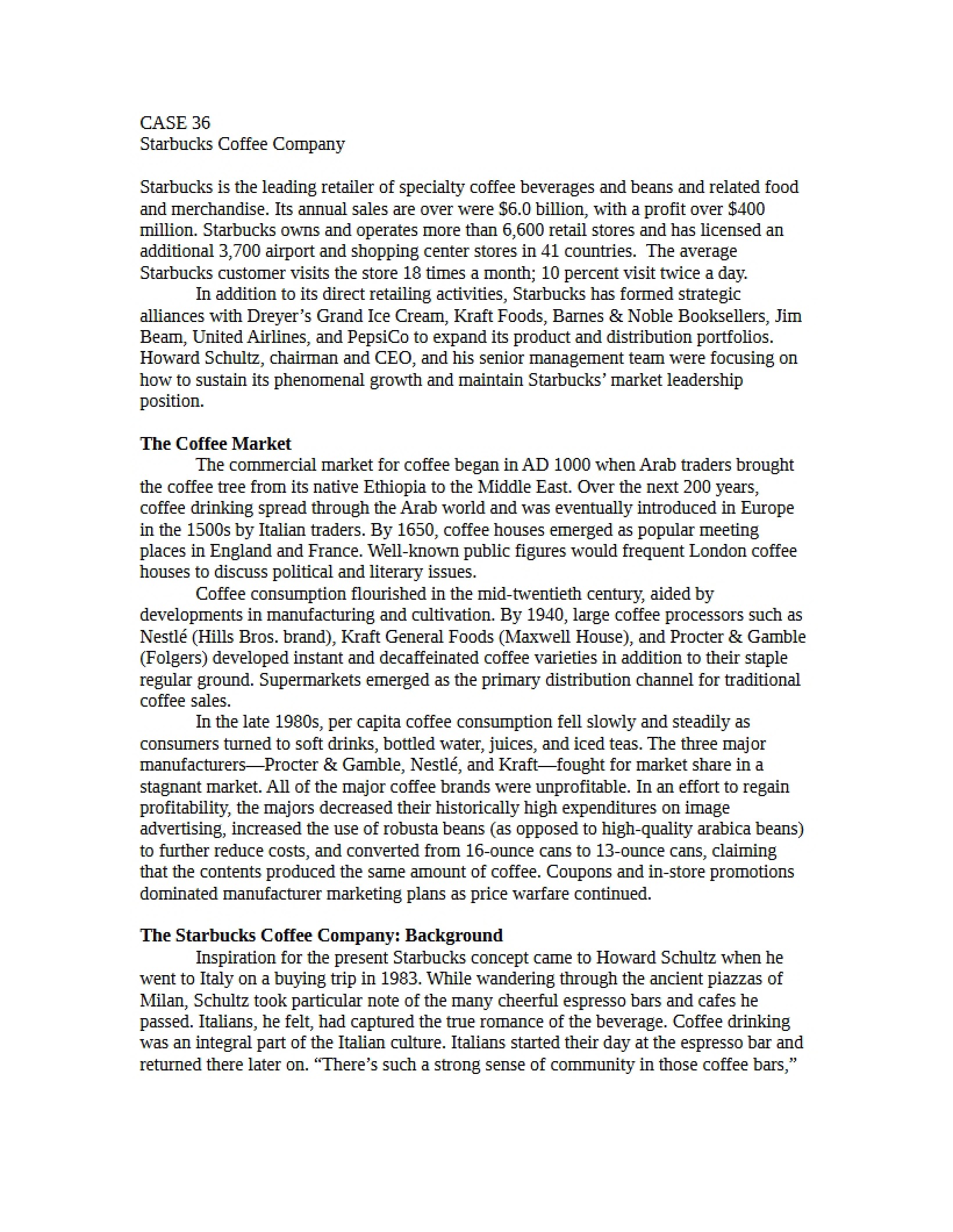 Case Study Starbucks