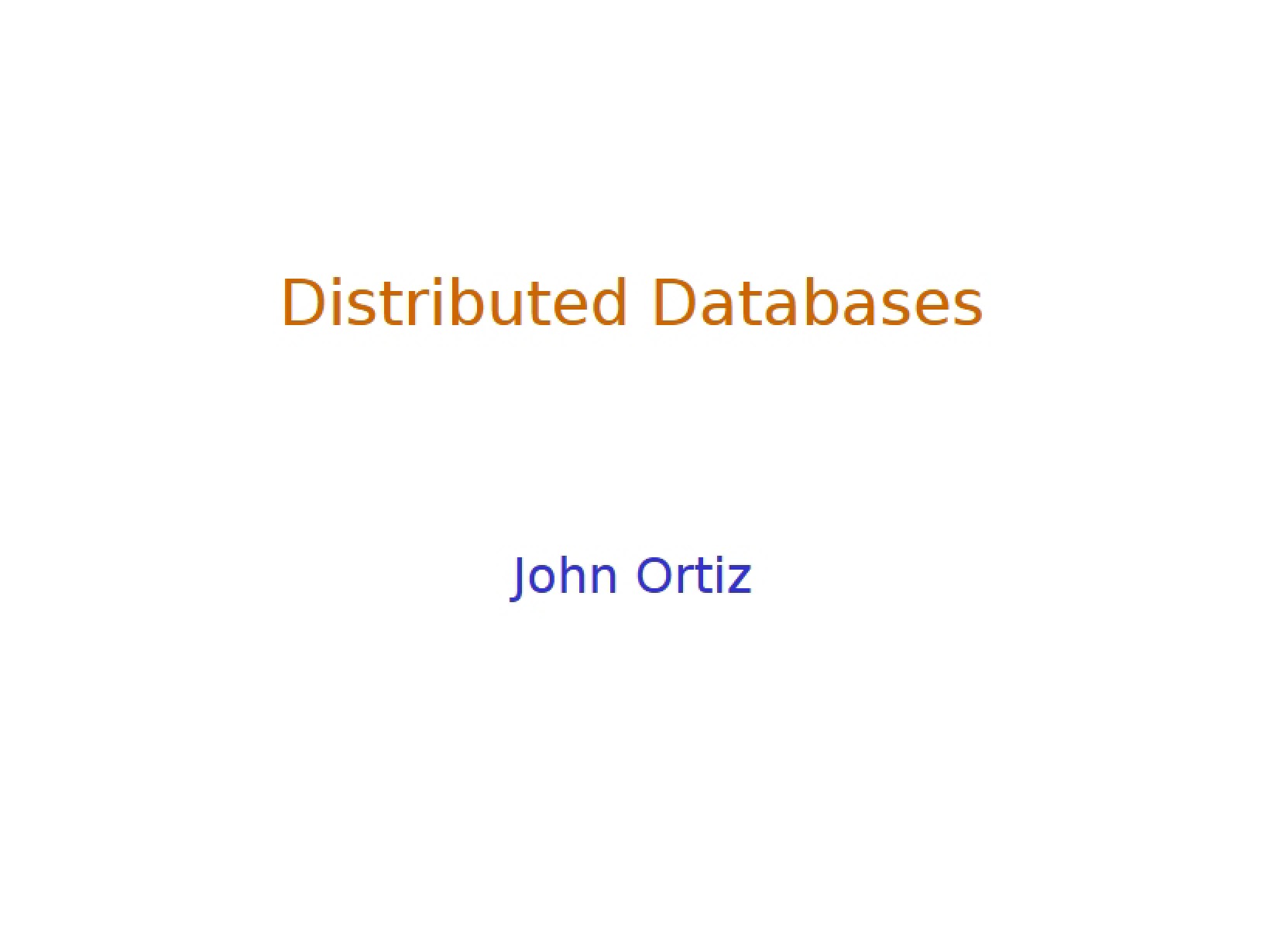 Databases Distributed Systems
