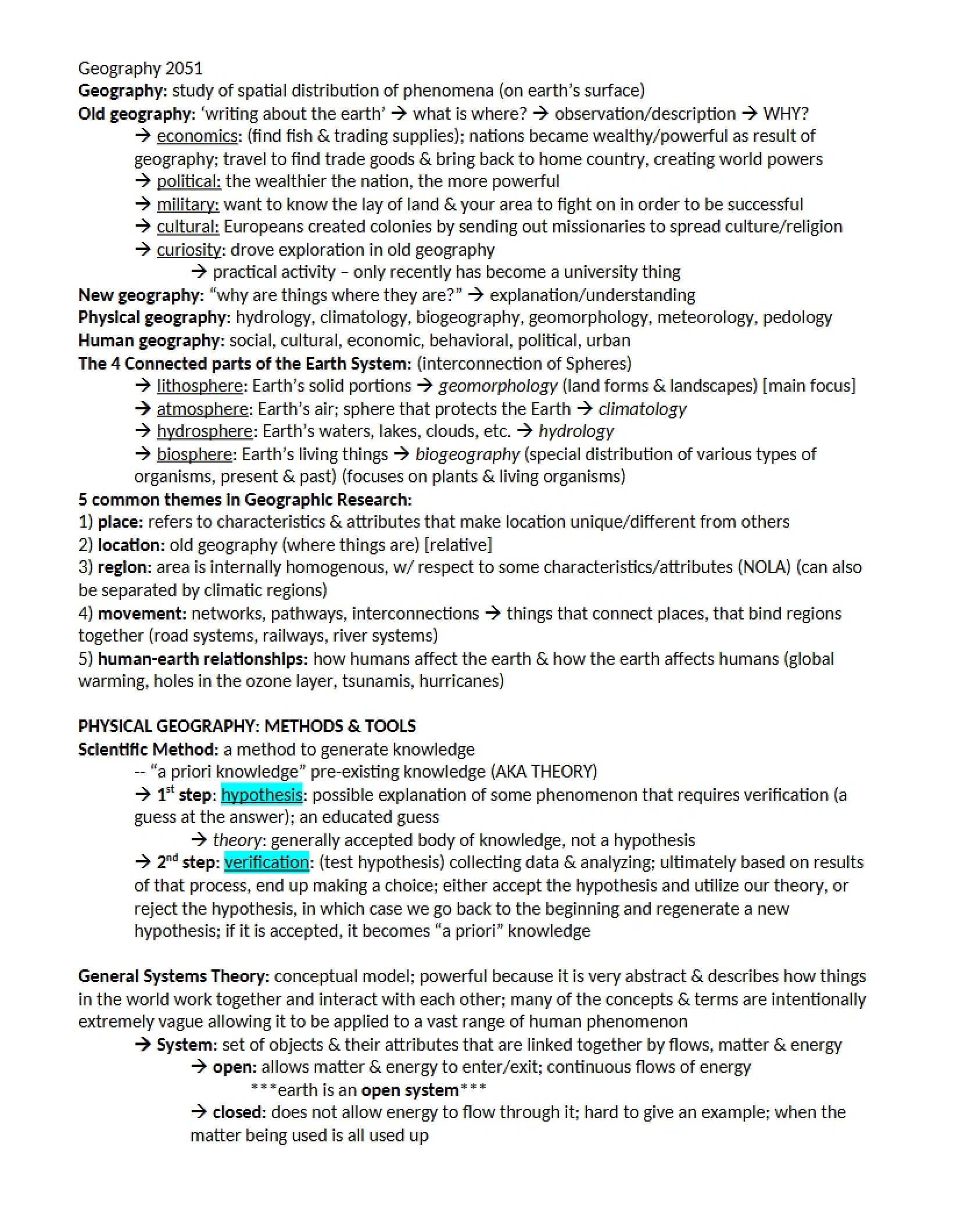 Physical Geography Concepts