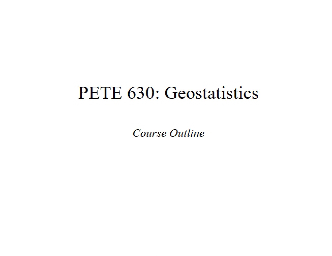 Syllabus for PETE 630 (2012, Version A)