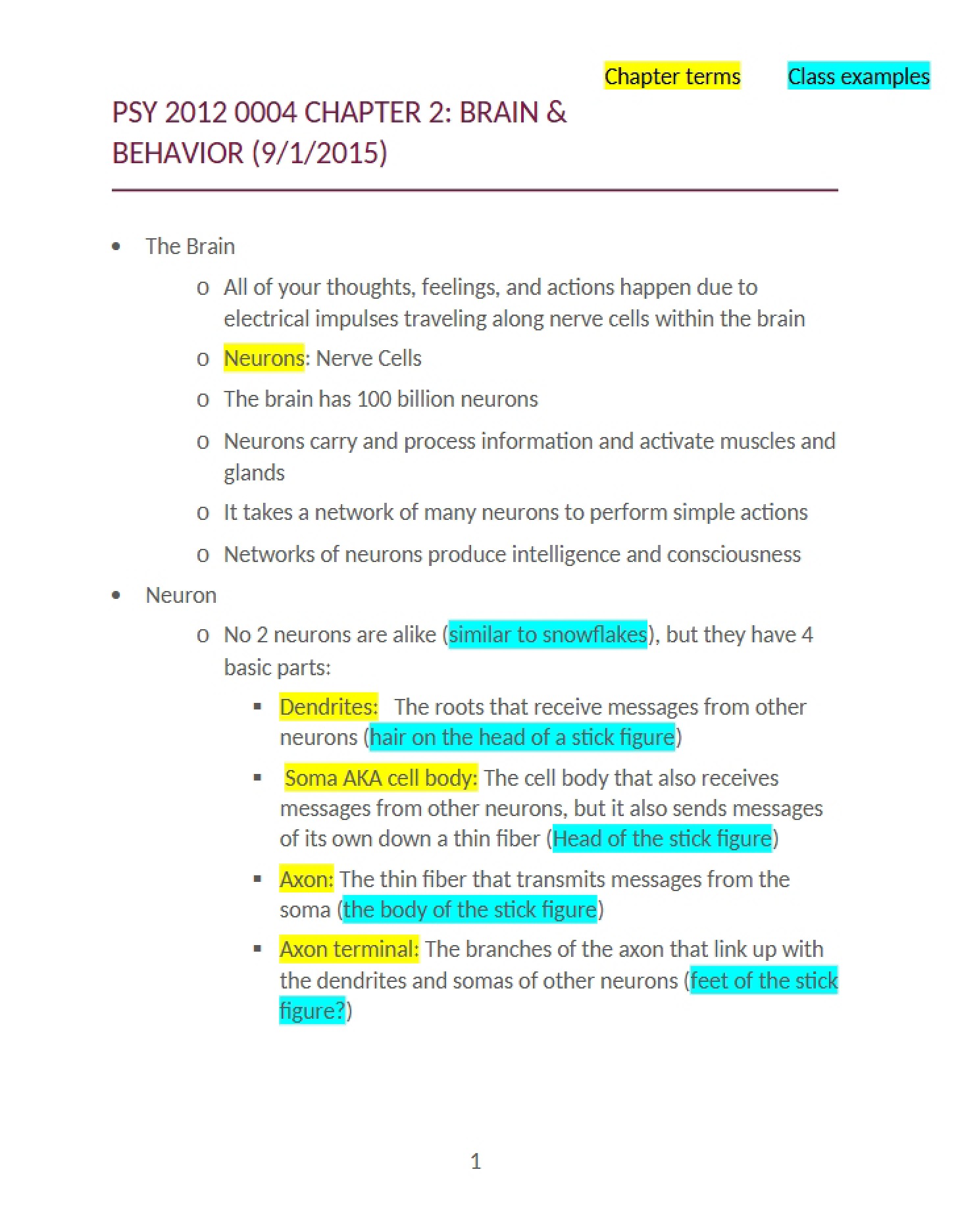 Brain and Behavior (Ch 2)