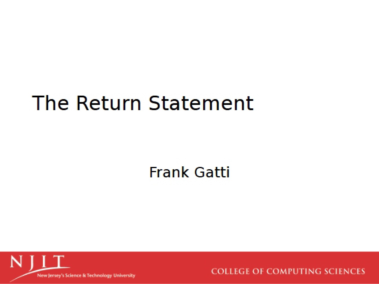 Using the Return Statement