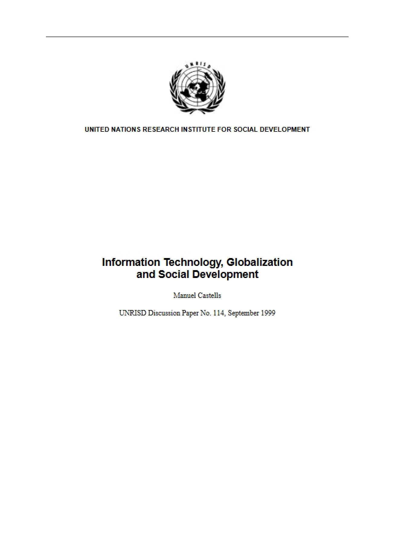 Globalization, Social Dev, and IT