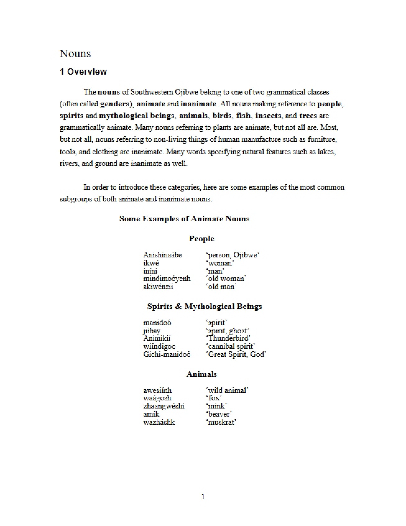 Fundamentals of Nouns