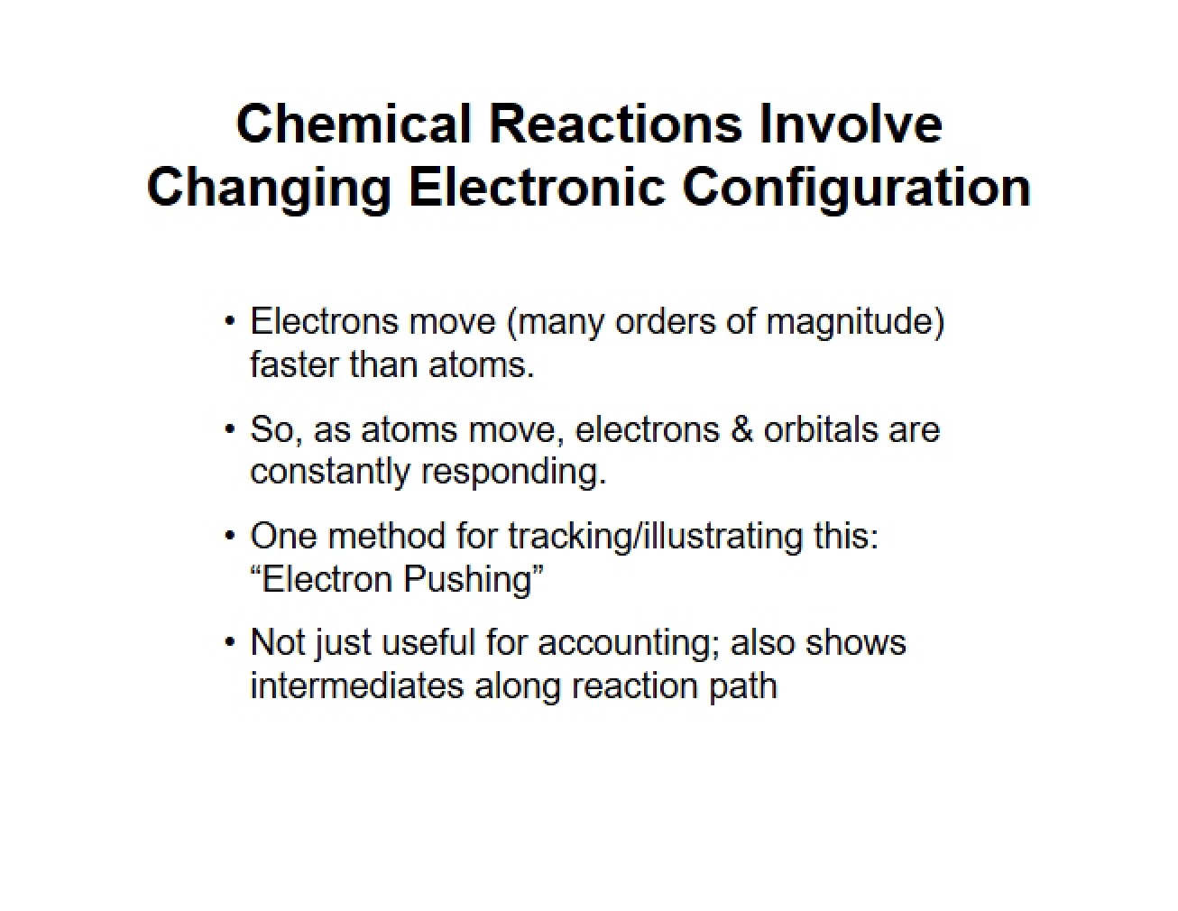 Electronic Configuration Changes in Reactions
