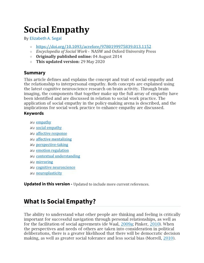 Social Empathy - Concept and Impact