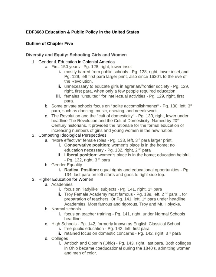 EDF3660 Chapter 05 Outline