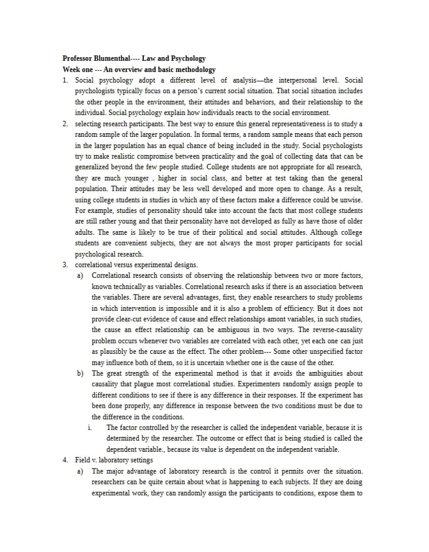 Blumenthal Law and Psychology